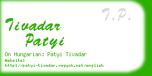 tivadar patyi business card